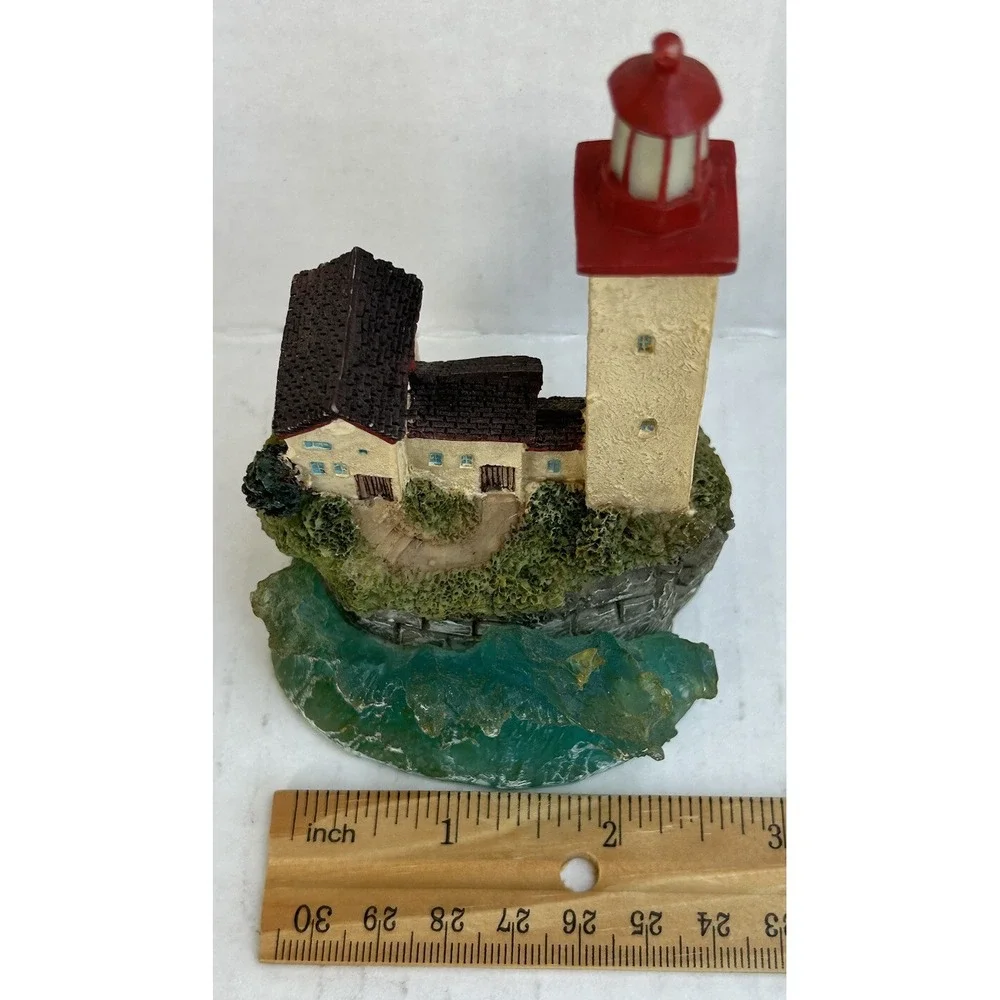 Light House Sculpture With House Ocean Sea Waves Book‎ Shelf Decor